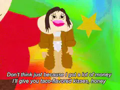 Taco-flavored kisses cartoon girl