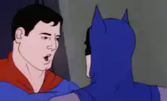 Superman and Batman talking