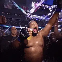 UFC fighter celebrating with beer