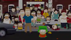 Mr. Mackey and Cartman at a party