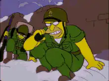 Simpsons soldier throws grenade