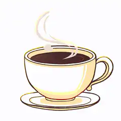 Steaming cup of coffee