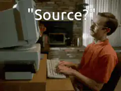 Guy at computer asks Source