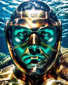 Golden Aquaman underwater