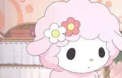 My Melody looking surprised