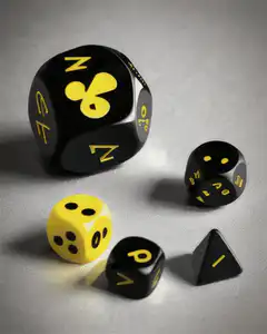 Black and yellow dice collection