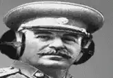 Stalin wearing headphones