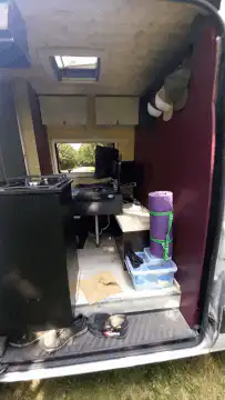 panning interior of a camper van