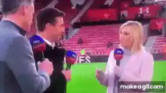 Sky Sports reporters walk off set