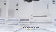 Man falling onto NOSTR logo