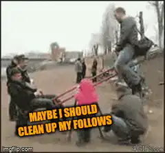 Kid breaks seesaw on man
