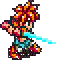 pixel art character shooting energy beam