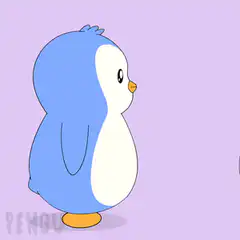 two blue penguins hugging