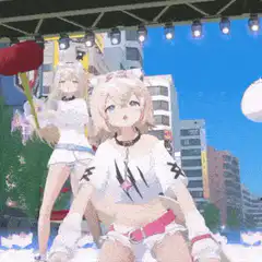Anime girls dancing on stage