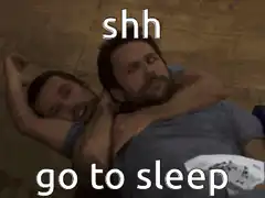 Charlie Day shushing to go to sleep