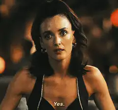 Woman says Yes with intense stare