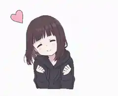 anime girl blushing with heart