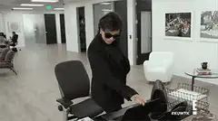 Kris Jenner closes laptop