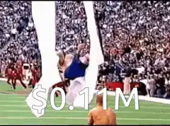 Naked Cowboys jumping over cheerleaders