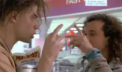 Dude and Silent Bob finger guns