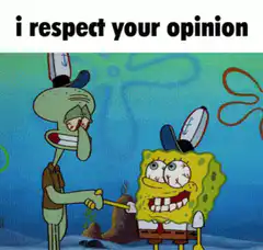 Squidward shakes SpongeBob's hand