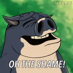 Piggy laughing oh the shame