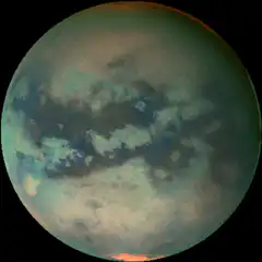 Rotating planet with clouds