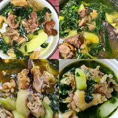collage of chicken and vegetable soup