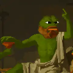 pixel art pepe holding wine