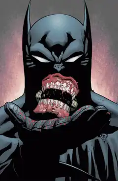 Batman holding a bloody mouth