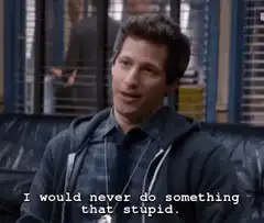Andy Samberg I would never do something that stupid