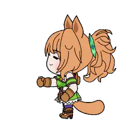 Chibi horse girl dancing