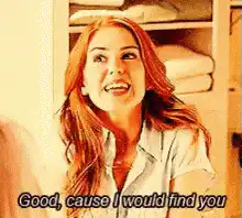 Isla Fisher laughing Good cause I would find you