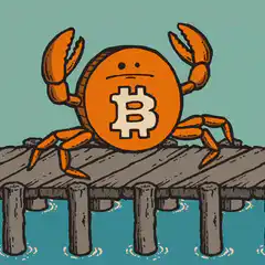 Bitcoin crab on a dock