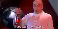 Kevin James pours a drink for his homies