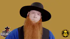 Bearded Man Salutes and Flexes