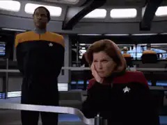 Katherine Pulaski bored on the bridge