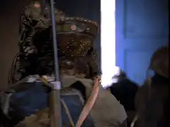 The Masked Marauder turns around