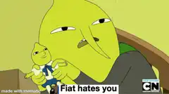 Lemon Jefe holding lemon baby Fiat hates you