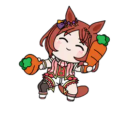 Chibi horse girl holding carrots