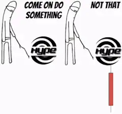 Stickman pulls Hype logo down