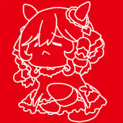 Chibi girl with cat ears and tail
