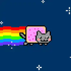 Nyan Cat flying through space