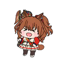 Chibi horse girl bouncing with whip