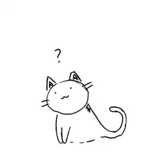 Confused cat with question mark