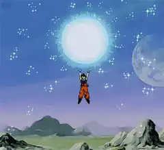 Goku charging the Spirit Bomb