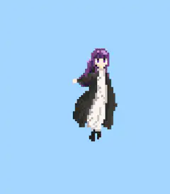 pixel art girl shooting ice beam