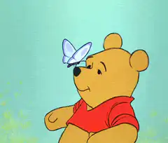 Winnie the Pooh butterfly on nose