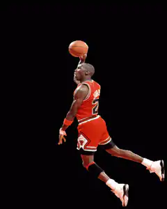 Michael Jordan dunking basketball
