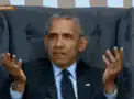 Obama shrugging with hands up